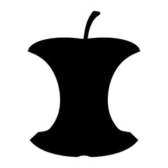 Silhouette of an apple core, a stark reminder of what once was