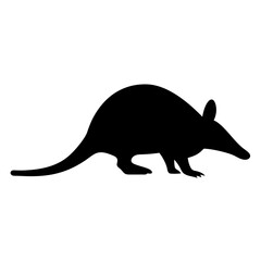Armadillo silhouette illustration depicting its unique body shape and characteristic features