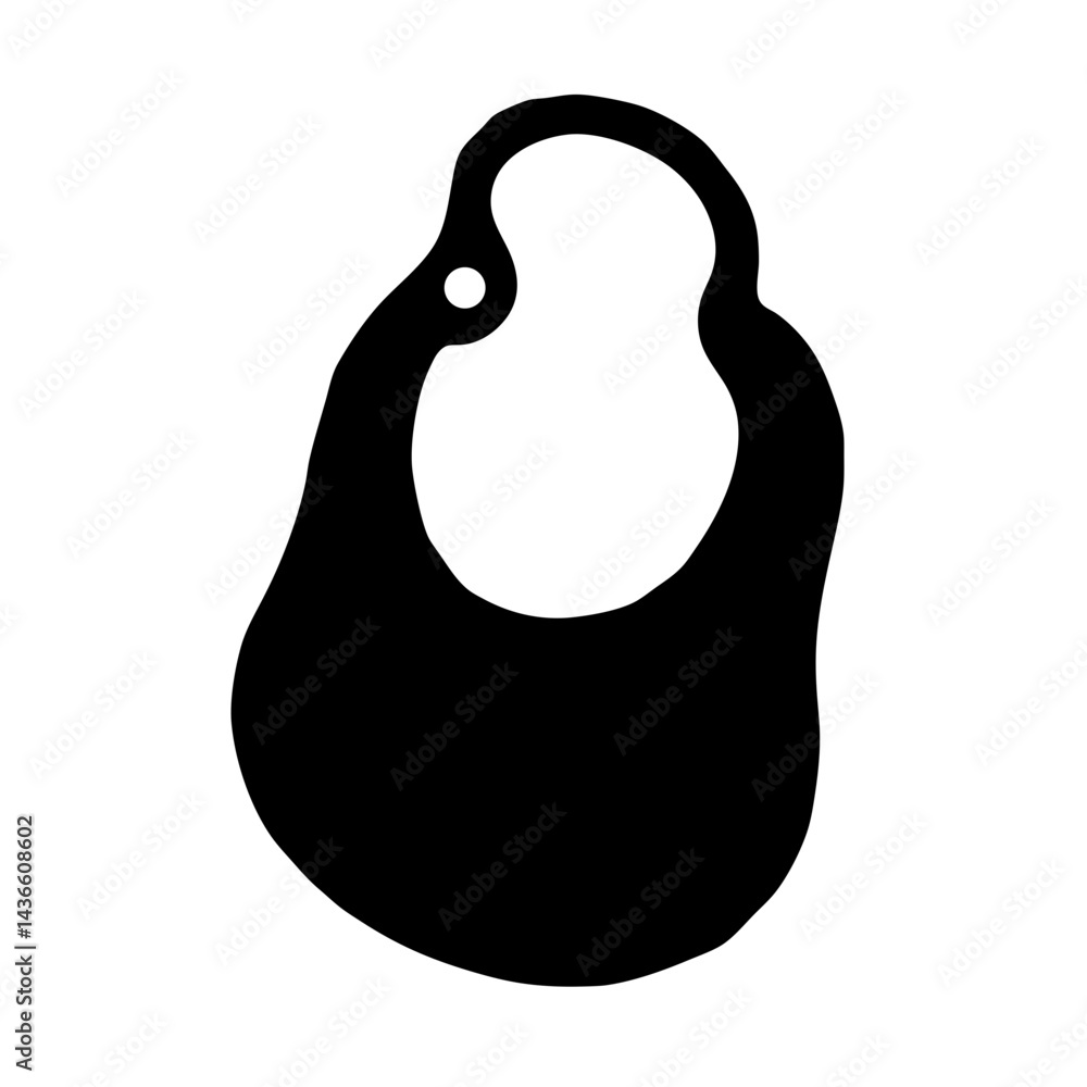 Poster abstract black and white shape with a central hole design element
