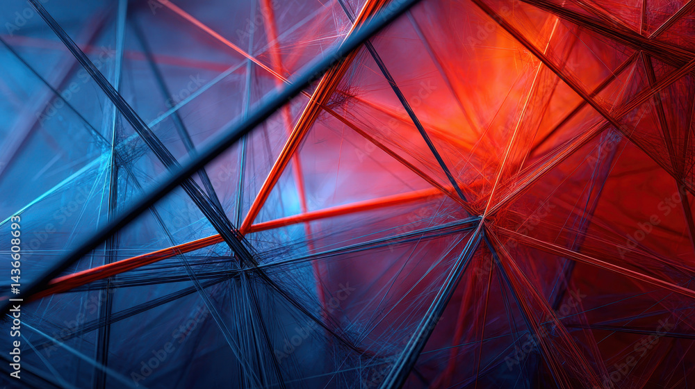 Poster contrasting colors create dynamic tension in an abstract geometric composition reflecting anxiety an