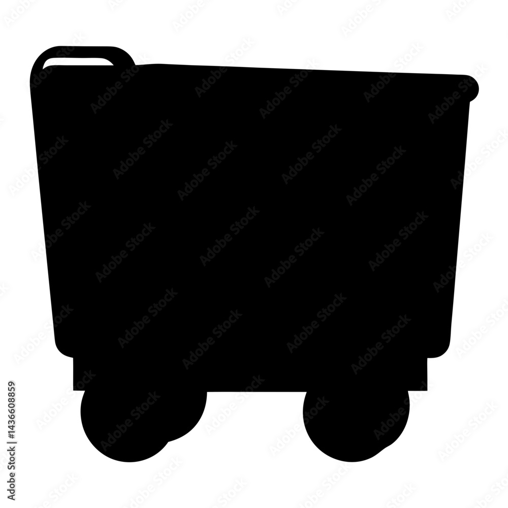 Poster silhouette of a shopping cart emphasizing retail and consumerism related concepts