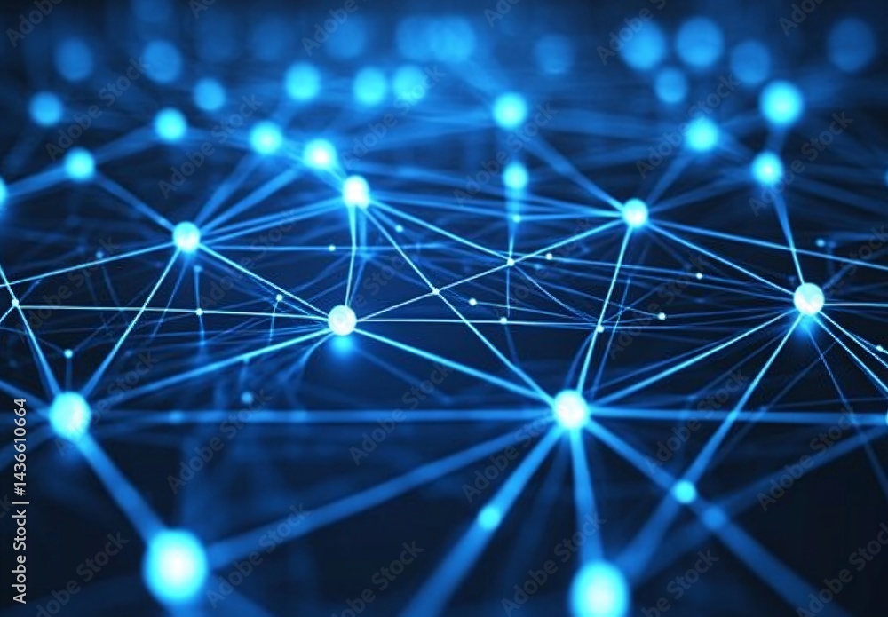 Fototapete abstract technology double wave of particles. big data visualization. dark background with motion do