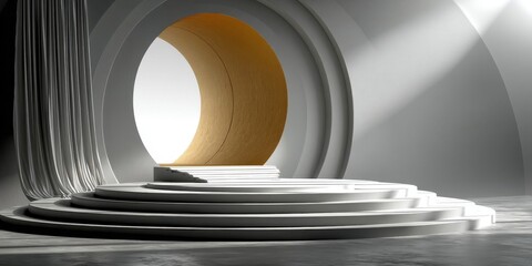 Modern Abstract Podium Stage for Product Presentation