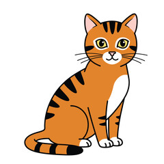 Creative Flat Vector Illustrations of Cat: Minimalist, Modern, and Perfect for Pet-Themed Graphics.Charming Flat Vector Cat Illustration: Playful, Minimal, and Versatile Cartoon Primate Design