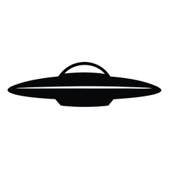 Simplified silhouette of a classic flying saucer, an iconic symbol of extraterrestrial life