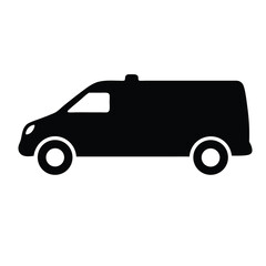 Stylized Silhouette of a Cargo Van Vehicle Ready to Deliver Goods