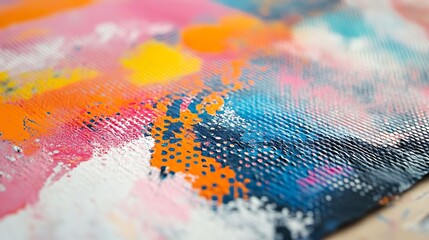 Printing papers with colorful ink patterns, showing the texture of printed media materials