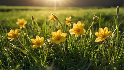 Obraz premium yellow daffodils in spring