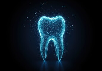 Digital tooth for dental health background
