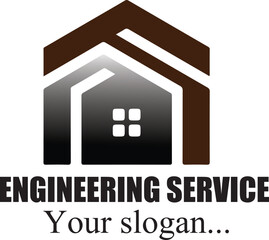 Construction Business Company Icon, Engineering Service