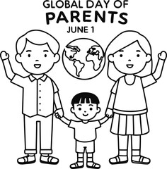 Global Day of Parents Celebration with Family Outline Design