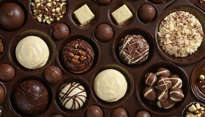 Chocolate pieces in a box