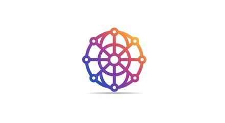 Abstract Network Globe Icon with Gradient Colors