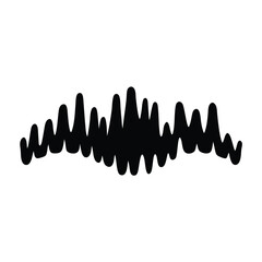 Abstract black waveform or sound wave illustration on white background design
