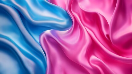 Obraz premium Vibrant Silk Fabric Background with Rich Blue and Pink Colors