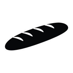 Stylized silhouette of a baguette loaf of bread with scoring marks