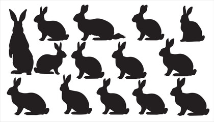 A group of black rabbits
