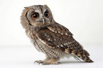Fototapeta premium flammulated owl isolated on white background