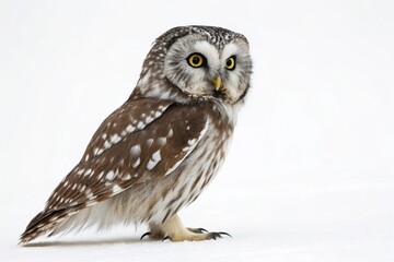 Obraz premium boreal owl isolated on white background