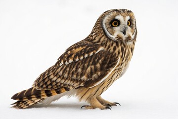Fototapeta premium short eared owl isolated on white background