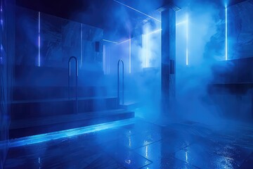 a steam room, the guests experience the therapeutic benefits of heat,