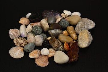 black and white pebbles