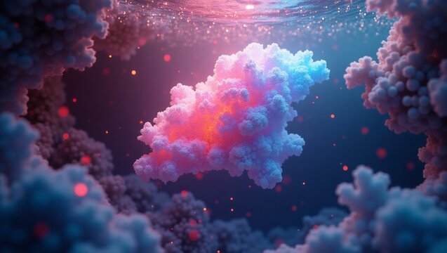 deusa et&eacute;rea submersa em um sonho psicod&eacute;lico, Ilustra&ccedil;&atilde;o luzes de n&eacute;on, flutuando em um mar de cores derretidas. 