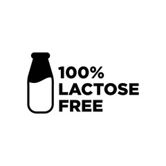 100% Lactose free icon Vector