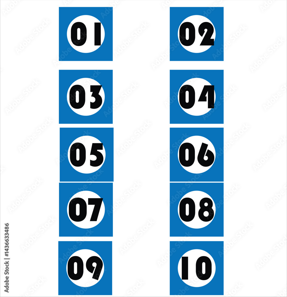 Fototapete set of 1 to 10 counting icon vector illustration