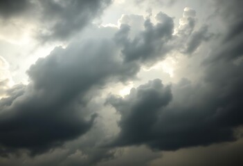 Obraz premium cloudy sky with a plane in the foreground