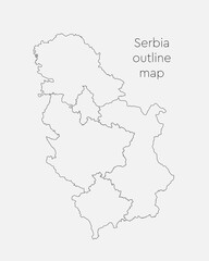 Vector map country Serbia divided on regions