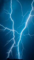 lightning strike is shown in the sky