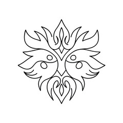 Abstract Symmetrical Floral Line Art Design Ornament Pattern