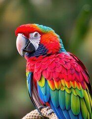 Obraz premium Vibrant Scarlet Macaw Parrot Close-Up