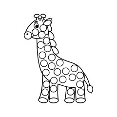 Cute giraffe dot marker activity page for toddlers and preschool kids educational printable artwork