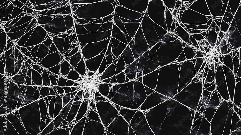 Aufkleber intricate web-like structure formed by seamless thin lines on a black background