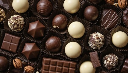 Chocolate pieces in a box