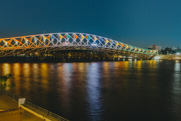 Atal Bridge is a pedestrian triangular truss bridge at Sabarmati Riverfront on Sabarmati River in Ahmedabad, Gujarat. Its design is inspired by kites and was inaugurated in 2022