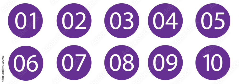 Fototapete set of 1 to 10 counting icon vector illustration