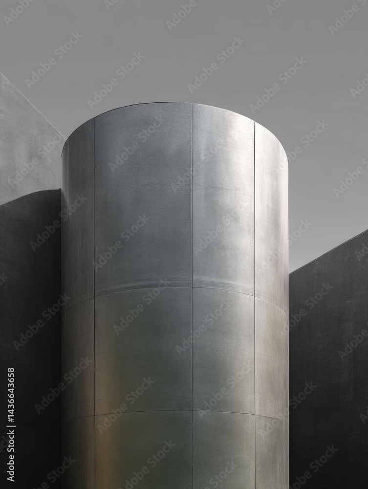 Poster close-up of a tall, cylindrical structure with a textured surface. the structure appears to be made 