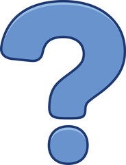 Blue question mark symbol icon for help information and inquiry concept vector illustration 