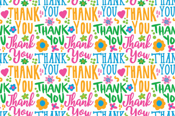 seamless pattern with thank you lettering. vector illustration