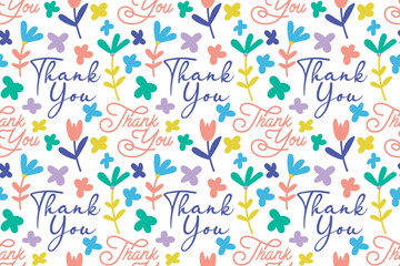 seamless pattern with thank you lettering. vector illustration