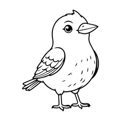 Obraz premium Adorable little bird illustration cute cartoon bird drawing simple bird design black and white bird image perfect for