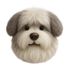 PNG Fluffy dog face illustration