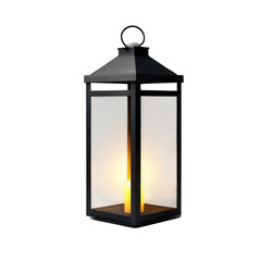 Illuminated lantern isolated on transparent background