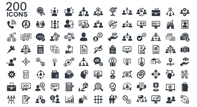 Collection of 200 Business and Management Vector Icons