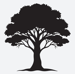 tree silhouette vector art illustration, vector tree silhouette
