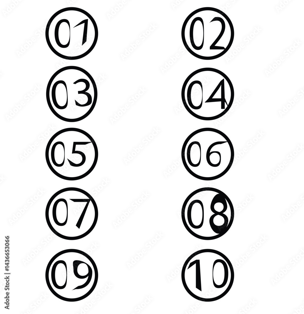 Fototapete set of 1 to 10 counting icon vector illustration