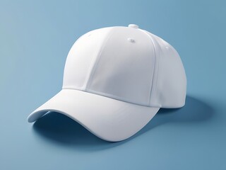Blank White Cap on Clean Background for Mockup and Product Design Presentation
